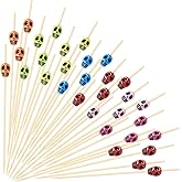 Boao 200 Pieces Halloween Skull Picks Skull Toothpicks Cocktail Picks Fruit Sticks Toothpicks Sandwich Appetizer Bamboo Skewers for Halloween Birthday Party Decorations(Rainbow Color)