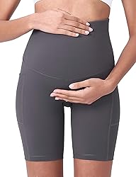 POSHDIVAH 2PCS Black Grey Women's Maternity Yoga