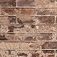 Livelynine Brown Brick Wallpaper Peel and Stick 3D Textured Stone Wallpaper Self Adhesive Brick Contact Paper Waterproof 15.8x78.8 Rustic Distressed Red Vinyl Wall Covering for Fireplace Living Room