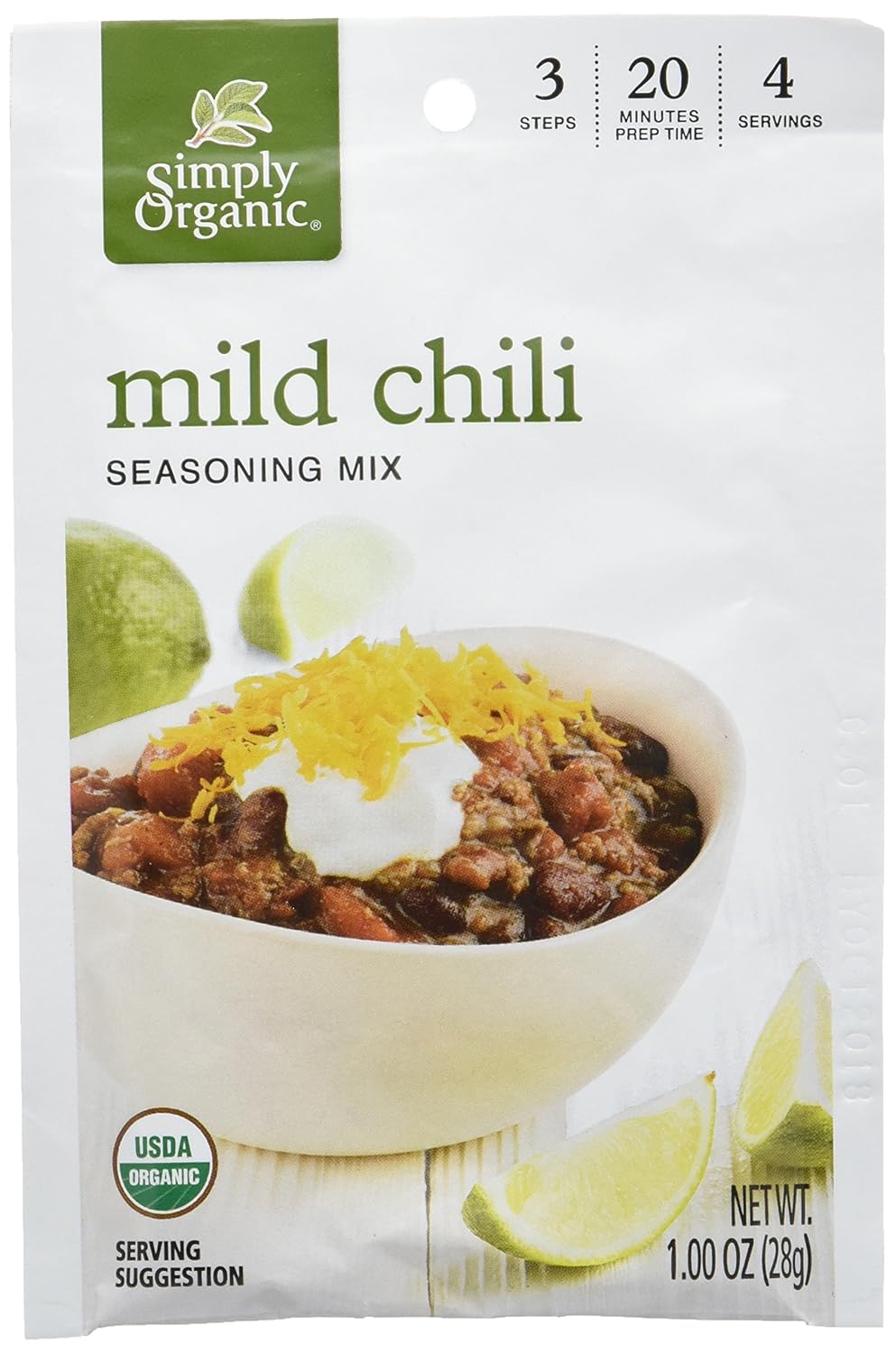 Simply Organic Mild Chili, Seasoning Mix, Certified