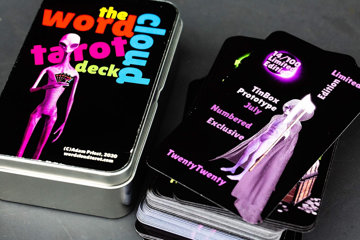 Word Cloud Tarot. Numbered limited edition first print (Carboard Box), Purple
