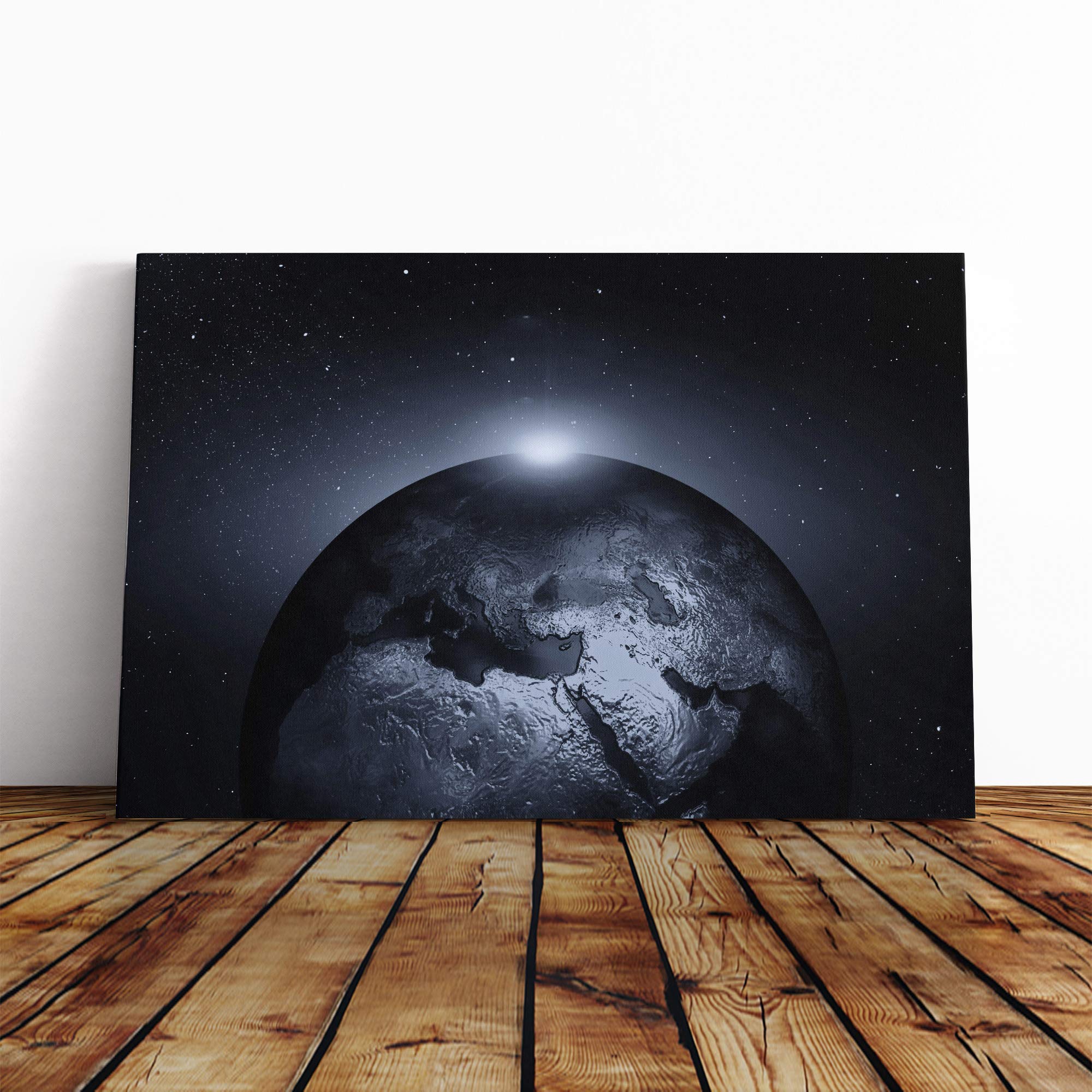 Earth from Space (5) Canvas Print | Gallery Wrapped 30mm Frame Wall Art | 20x14 inches | Ready to Hang | Modern Space Picture | Living Room Bedroom Lounge Office