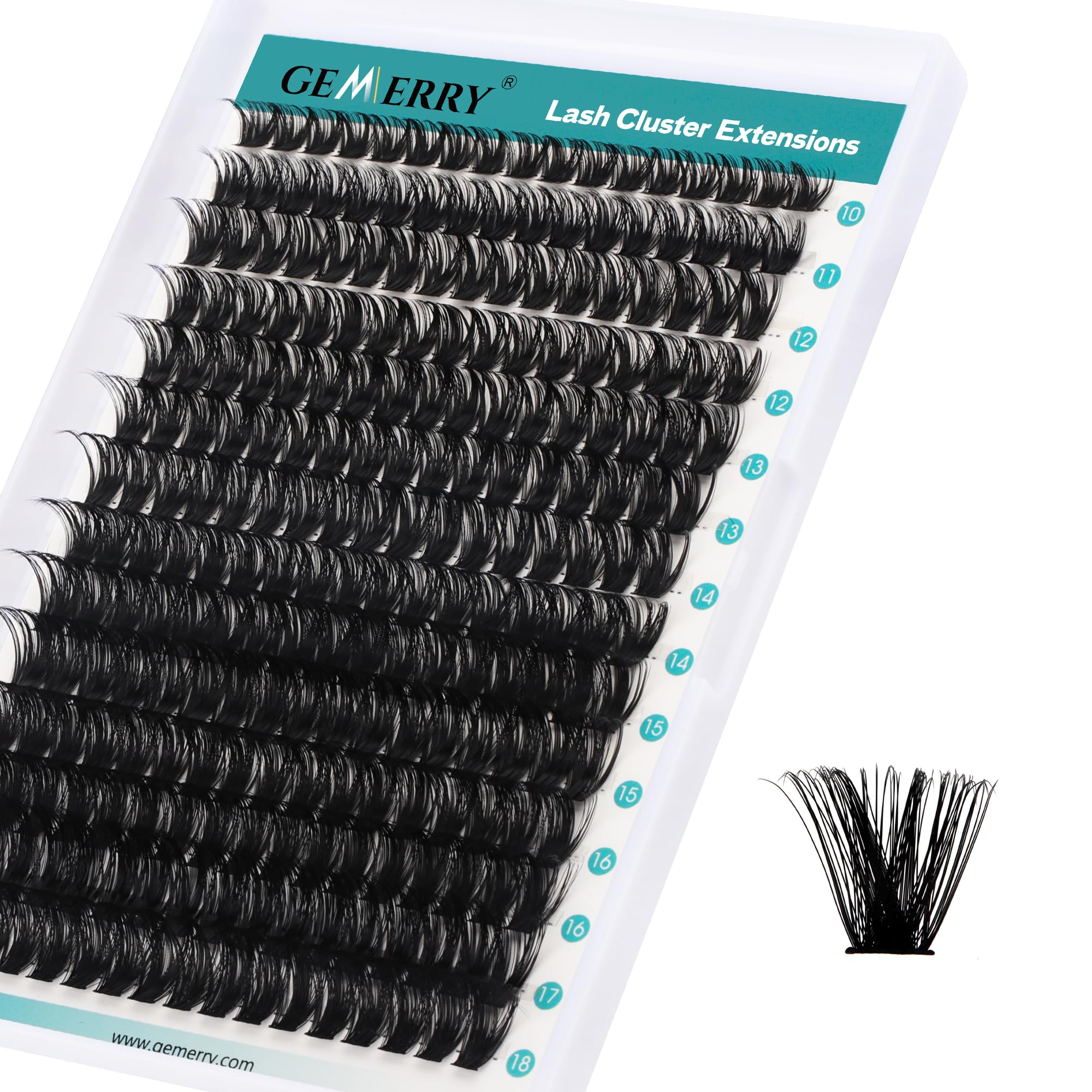 GEMERRY Individual Eyelashes 80D Curl Cluster Lashes Natural Eyelash Extension 280pcs Mixed Tray Reusable Handmade Home Application (80D-0.07D-10-18MIX)