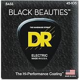 DR Strings BLACK BEAUTIES Coated Steel Bass Strings (45-105) | Medium tension balances easy feel with full, punchy low end. The go-to gauge for most players.