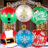 6 Pcs 24 Inch Inflatable Ornaments Balls Outdoor, Giant Inflatable Ornaments, Reusable Blow Up Christmas Ornaments, PVC Inflatable Christmas Balls Decorations for Yard | Tree | Lawn | Pool