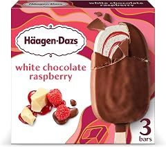 Haagen-Dazs, White Chocolate Raspberry Ice Cream Bars, 3 Count (Frozen)