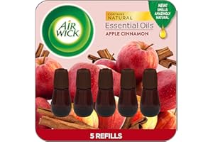 Air Wick Essential Mist Refill, 5 ct, Apple Cinnamon, Essential Oils Diffuser, Air Freshener
