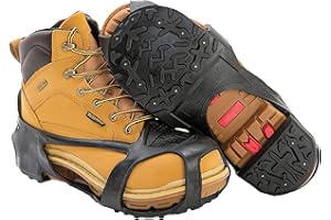 Due North Heavy Duty Ice Cleats for Traction on Snow & Ice - 28 Integrated Military Grade Tungsten Carbide Spikes (1 Pair)