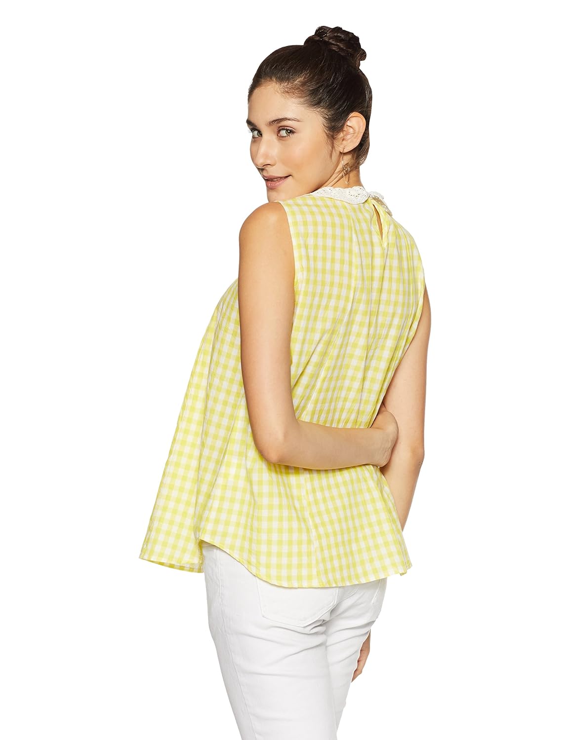 styleville.in women's checkered regular fit top