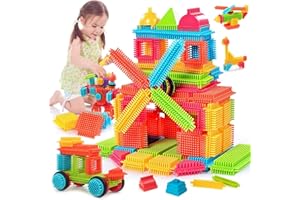 Teytoy 100 Pcs Bristle Shape Building Blocks Toy Set for toddlers Kids