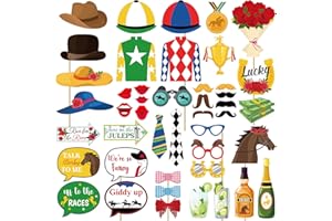 45PCS Kentucky Horse Derby Photo Props – Horse Race Derby Day Party Booth Supplies Decorations