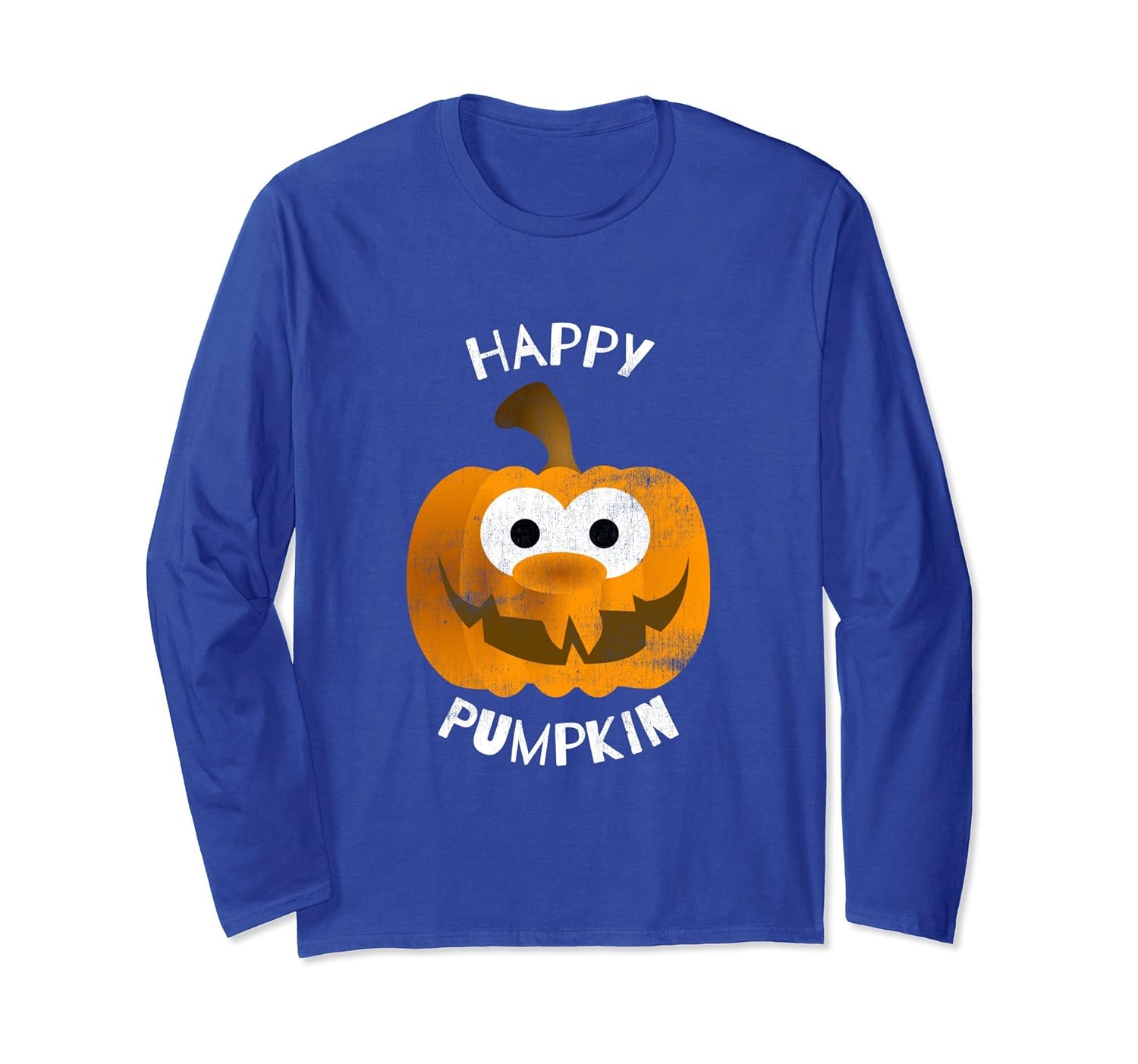 Happy Pumpkin Vintage Novelty Halloween Long Sleeve Shirt- TPT