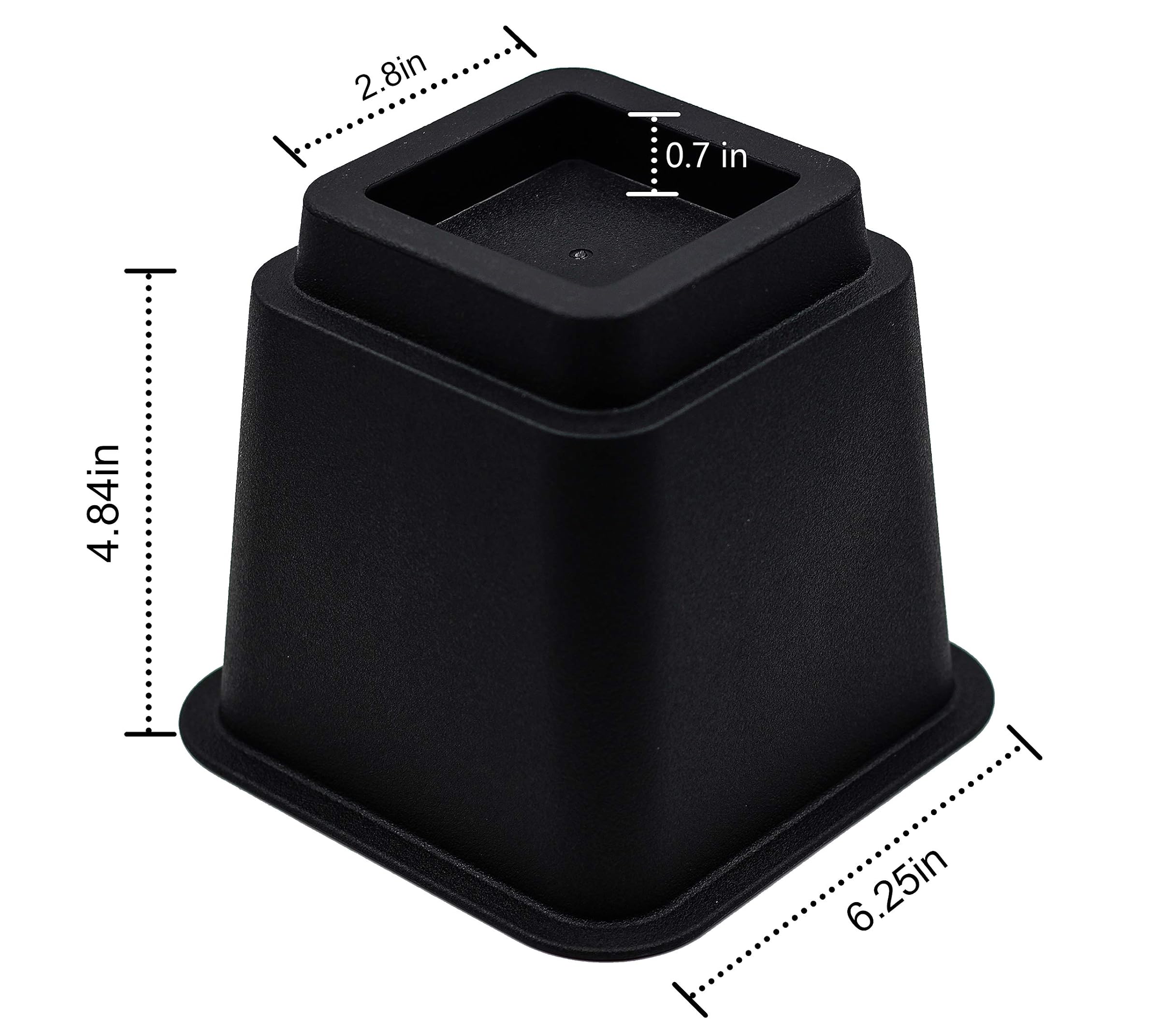 (Black) - Premium Adjustable Furniture Risers - 5 to 23cm Bed Riser, Table Riser, Chair Riser or Sofa Riser - 8 Piece Set (Black) - by Utopia Bedding