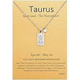 TGOLM 14k Gold Plated Zodiac Sign with Tarot Card Pendant Necklace Birthday Gift for Women