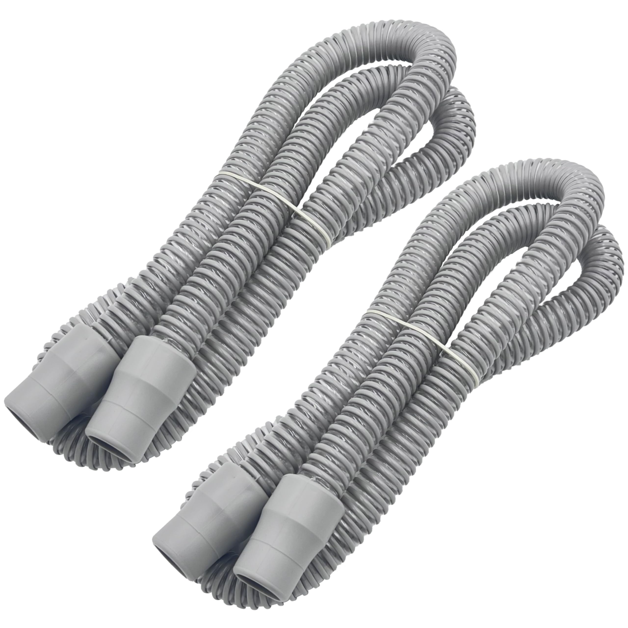 Photo 1 of 2-Pack CPAP Hose 4ft with 22mm Cuffs, Latex-Free CPAP Tubing Compatible with Most Machines, Lightweight CPAP Hose, Gray 19mm CPAP Tube, Easy to Attach CPAP Replacement Supplies