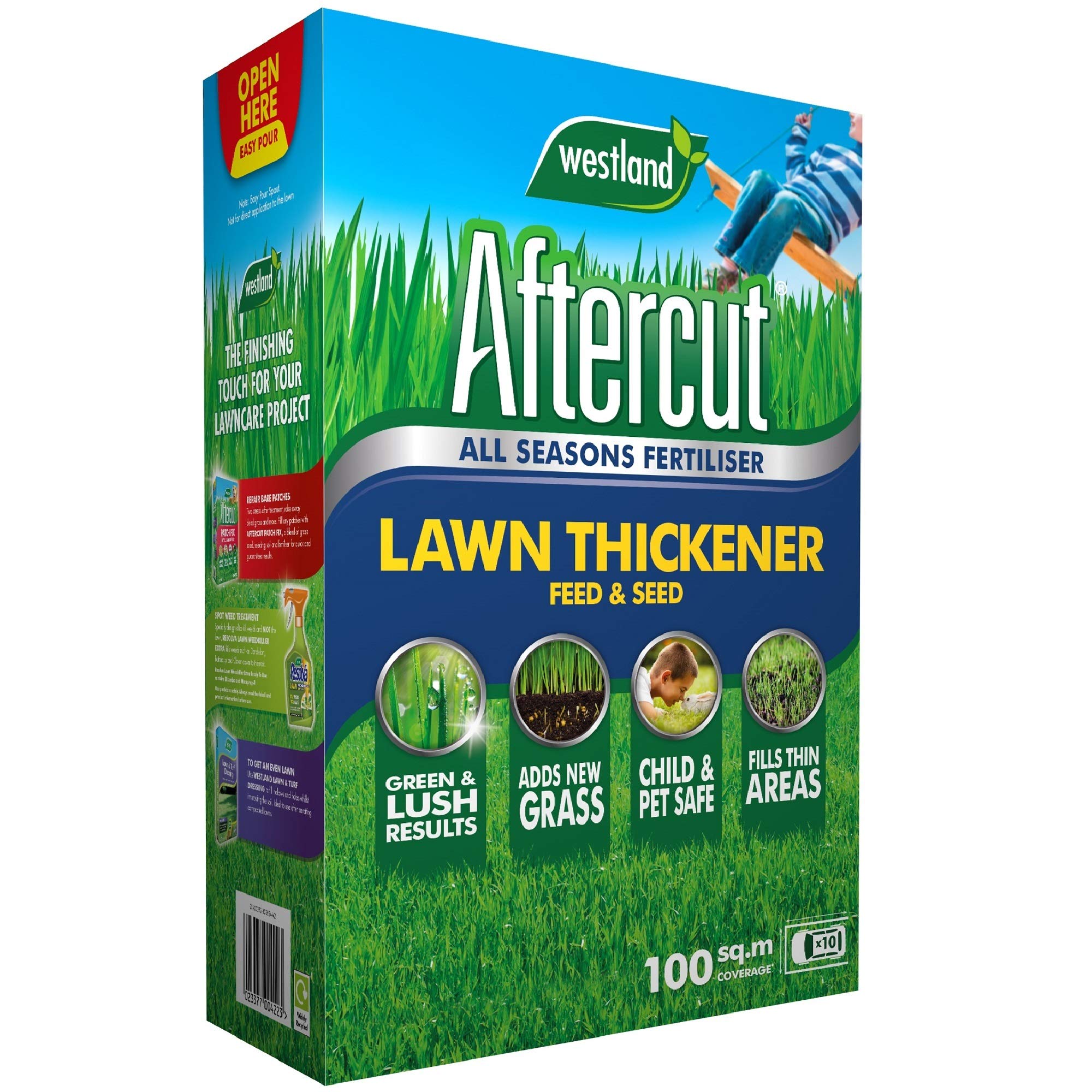 Aftercut 20400372 Lawn Thickener Feed and Seed, 100 m2, 3.5 kg, Brown