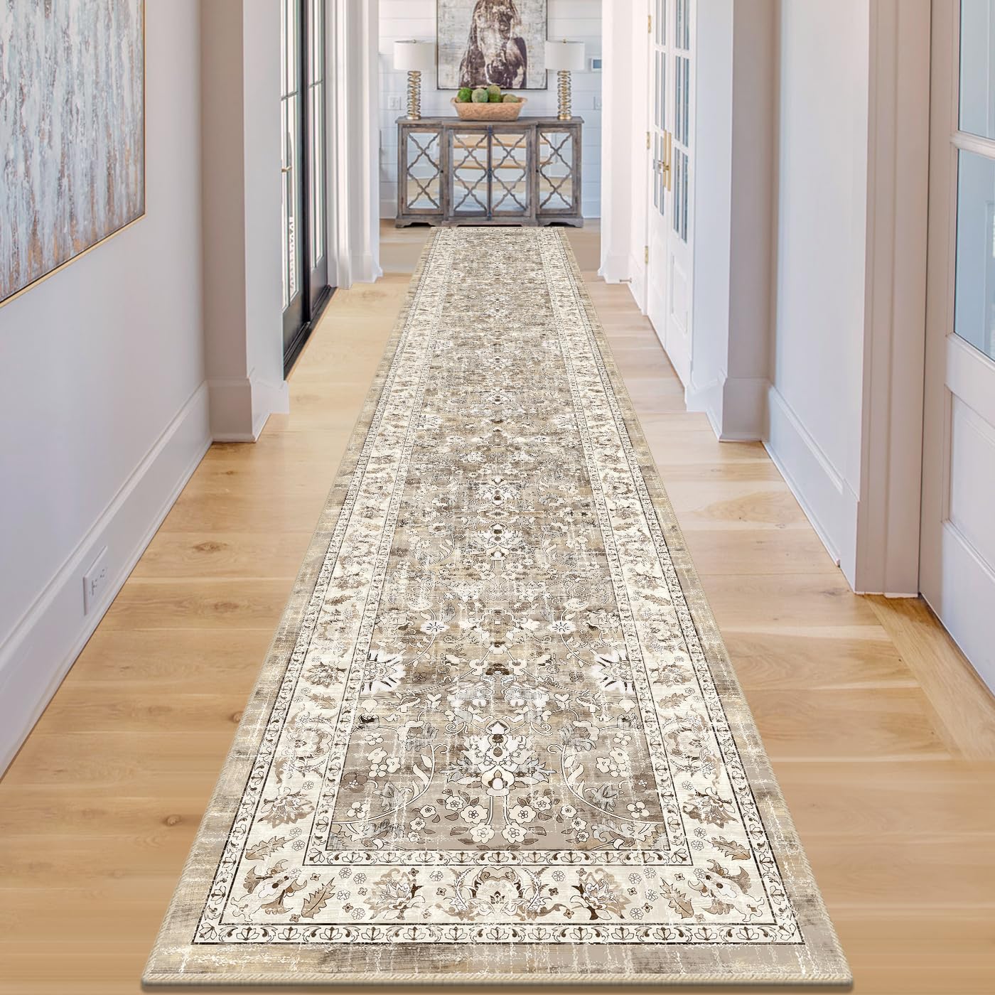 LOKHOM Washable Runner Rug, 2x12 Non-Slip Vintage Hallway Runner Rugs ...