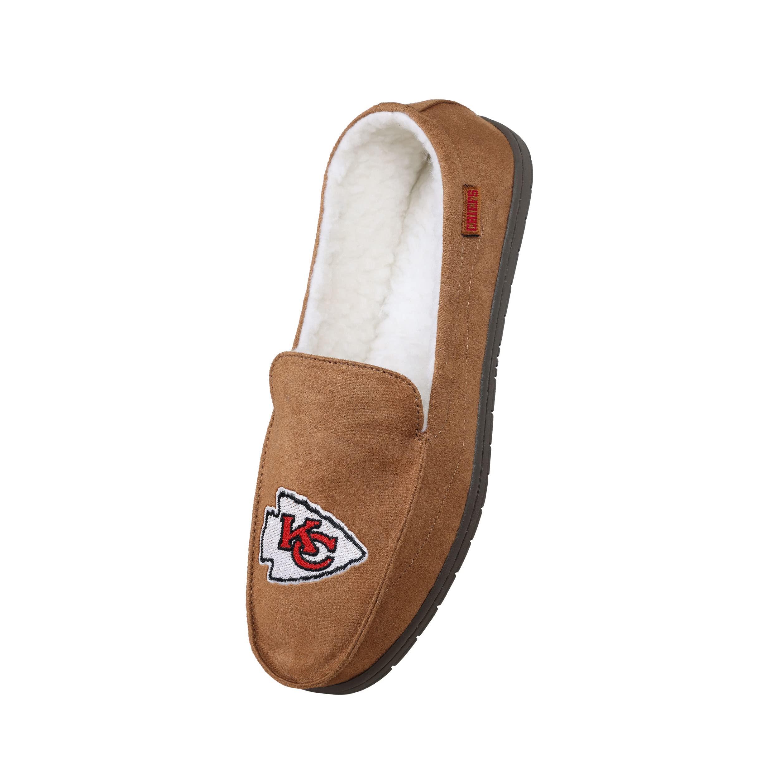 FOCO Kansas City Chiefs NFL Mens Exclusive Beige Moccasin - L