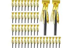 Traplace 50Pcs New Years Noise Makers, Gold Party Blowers, Happy New Year Party Favors Metallic Fringed Party Horns, Birthday Blowers for Adults Women Men New Years Eve Supplies
