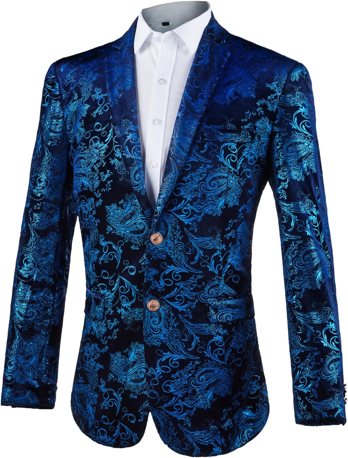 GOMY Men's Casual Dress Suit Slim Fit Stylish Gold Blazer Coats