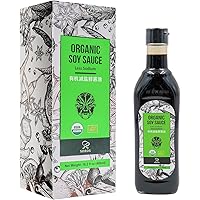 Soeos Organic Low Sodium Soy Sauce 16.2oz (480ml), USDA Organic, Naturally Brewed Soy Sauce, Soy Sauce Organic, Dark Soy Sauc