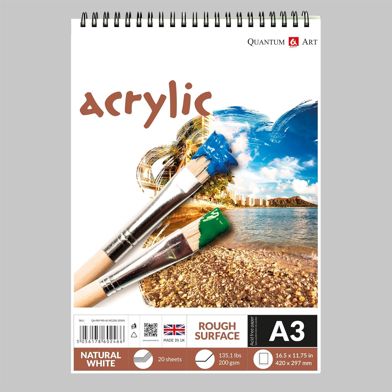 Acrylic Rough Surface Pad Drawing Artist Paper on Spiral Book 200gsm