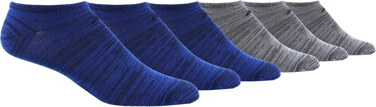 adidas Men's Superlite Low Cut Socks with arch compression (6-Pair),Black - Night Grey Space Dye/ White Black/ Onix,Large, (Shoe Size 6-12): Clothing