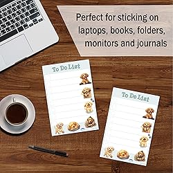 Golden Retriever Sticky Notepad to Do List | Kawaii