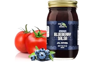 Green Jay Gourmet Blueberry Salsa - Blueberry Flavored Fruit Salsa - Medium Heat Picante Salsa - Gourmet Salsa Dip w/No Preservatives - Gluten-Free, MSG-Free, Small Batch Natural Salsa - 16 Ounces