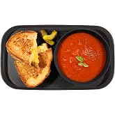 madesmart Dipware Soup &amp; Sandwich Plate, Great for Grilled Cheese with Tomato Soup, Salad and Wrap, Stackable Microwave and Dishwasher Safe, Reusable Silicon Plate and Bowl, Carbon