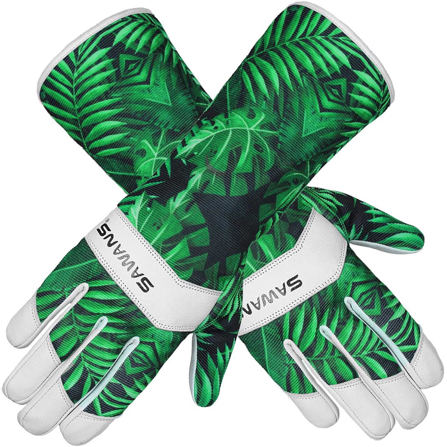 Leather Gardening Gloves Ladies Men/Women Short & Long Forearm Protection Thorn Proof Breathable Spandex Goatskin Leather Rose Pruning Garden Safety Work Gloves - Image 3