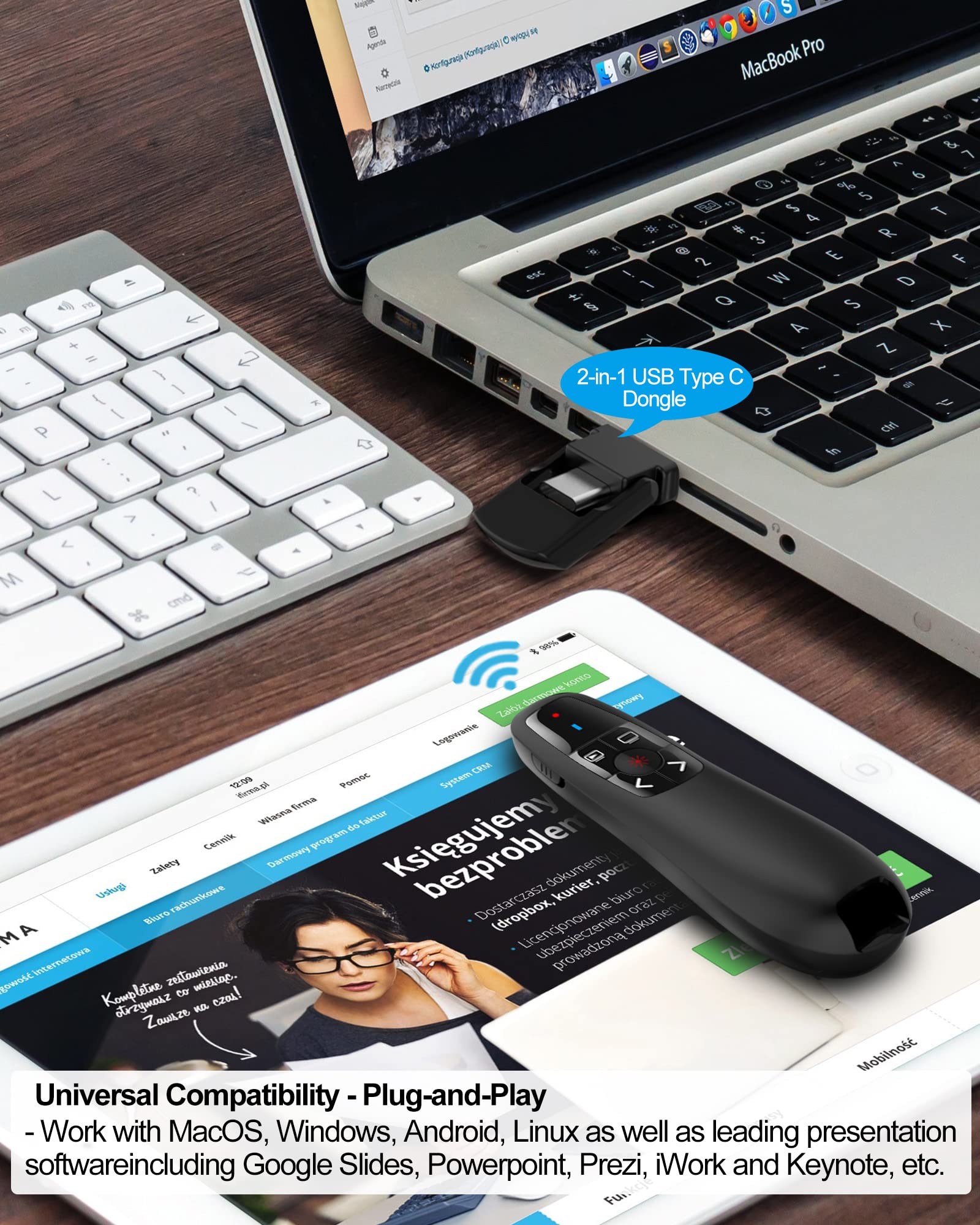 Mua Wireless Presenter Remote Presentation Clicker USB Type C