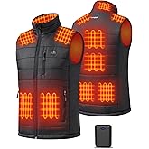 GOTOBI Heated Vest for Men with 16000mAh 7.4V Battery Pack, Ergonomic 9 Heating Zones, Smart Temp Control Men's Heated Vest