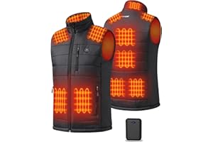 GOTOBI Heated Vest for Men with 16000mAh 7.4V Battery Pack, Ergonomic 9 Heating Zones, Smart Temp Control Men's Heated Vest