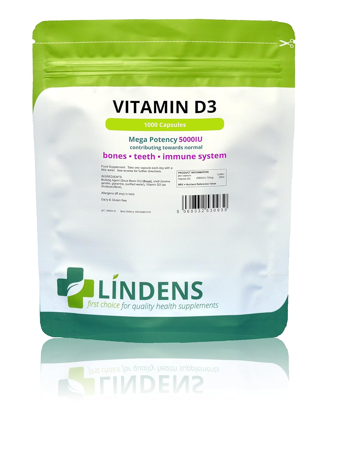 Amazoncom Vitamin D3 5000 Iu 1000 Capsules By Lindens