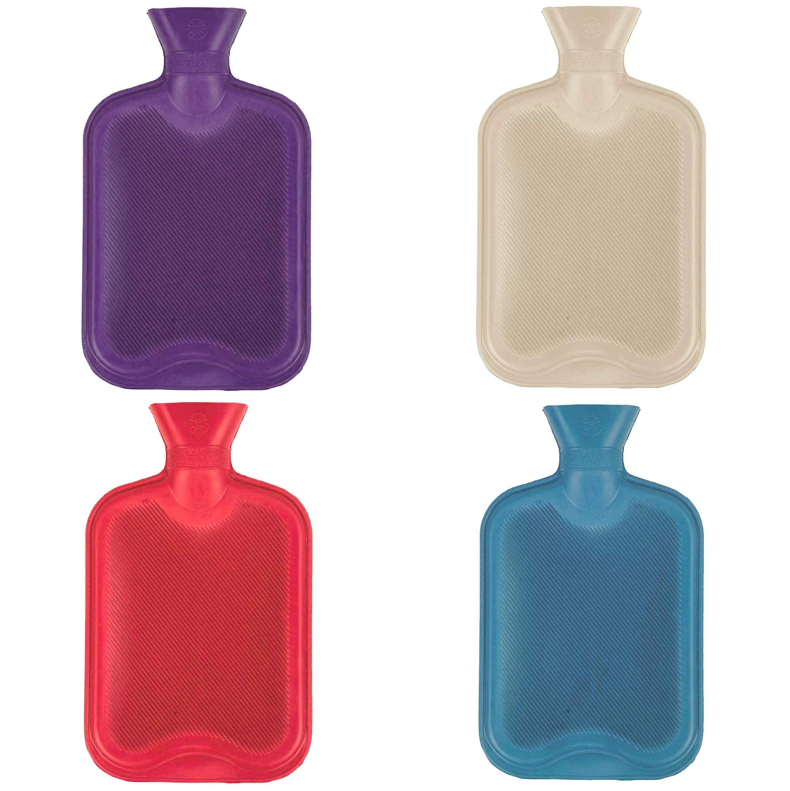 Hot Water Bottle 2L Sturdy Water Bottle | Hot Water Bag for Pain Relief, Period Pain Warm Feet, Neck, Shoulders, Hot Water Bag | Assorted Colours, Safe and Comfortable