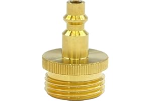 VIBRANT YARD CO. LLC Winterize Blow Out Adapter for RV, Boat, Motorhome, Camper, and Travel Trailer: Air Compressor Quick-connect Plug to Male Garden Hose Faucet Fitting (Solid Lead-Free Brass)