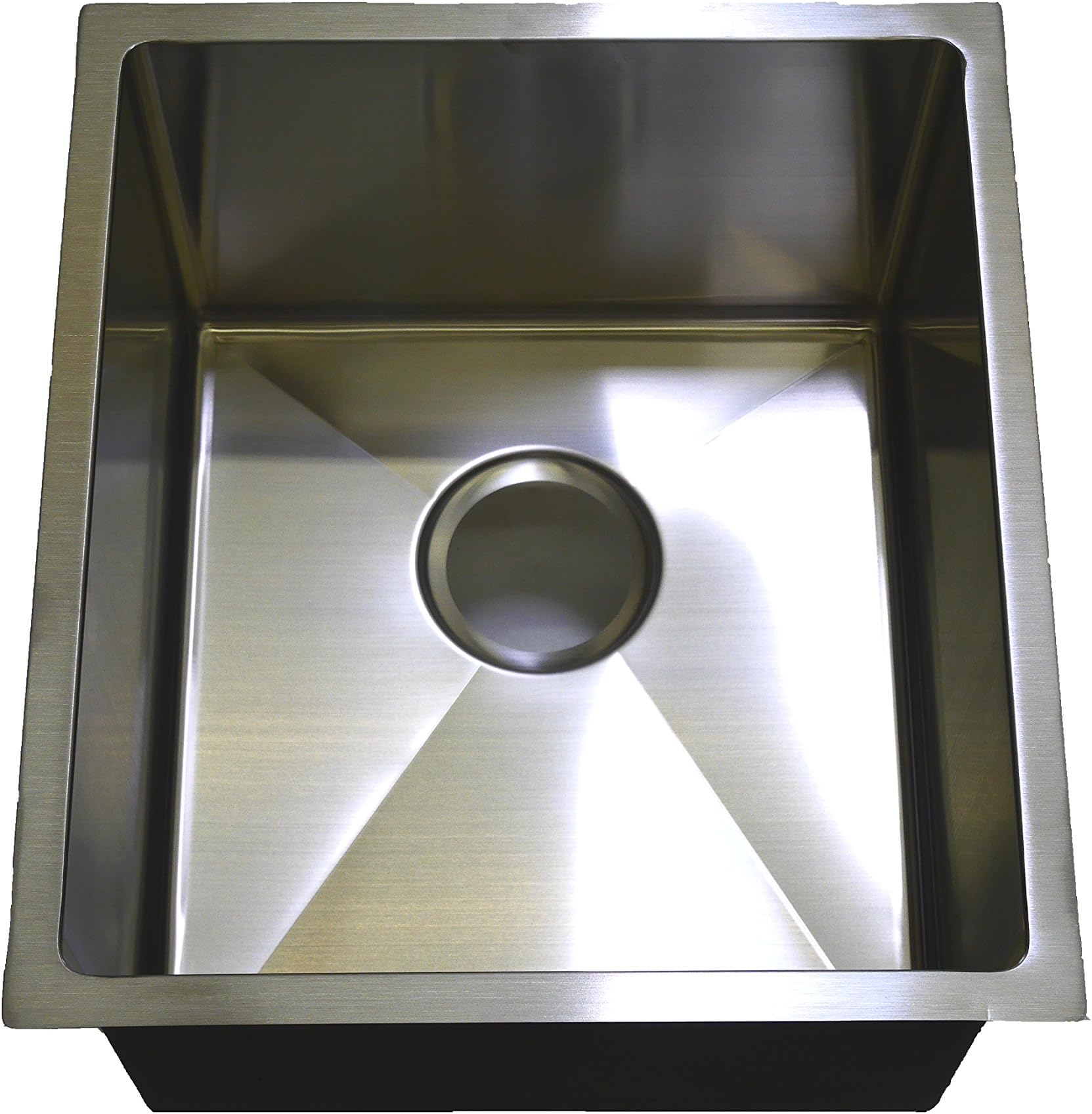 Auric Sinks 16" Stainless Steel Sink, Single Bowl Kitchen/Laundry/Veggie/Bar, Under Mount, 6:SHUR-P16-161810