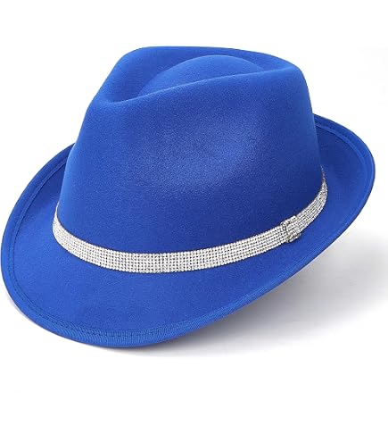 Trendy Short Brim Felt Fedora Hat Rhinestone Belt Trilby Panama Dress Hat LINLIN Panama Hats Classic Wide Brim Fedoras Dress Hat for  main image 3