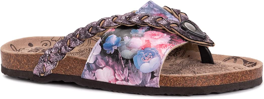 Amazon.com | MUK LUKS Women's Elaine Sandals- Purple | Flats