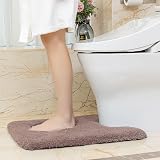 Non Slip Toilet Mat 50x60cm Taupe U Shape Ultra Thick Microfiber view 3