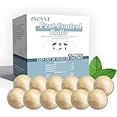 12 Pack Silverfish Repellent Balls Indoor,Long-Lasting Indoor Insect & Rodent Repellent for Spider, Ant, Cockroach, Mouse, Silverfish - Natural, Safe for Pets & Kids, Powerful Peppermint Oil Infused