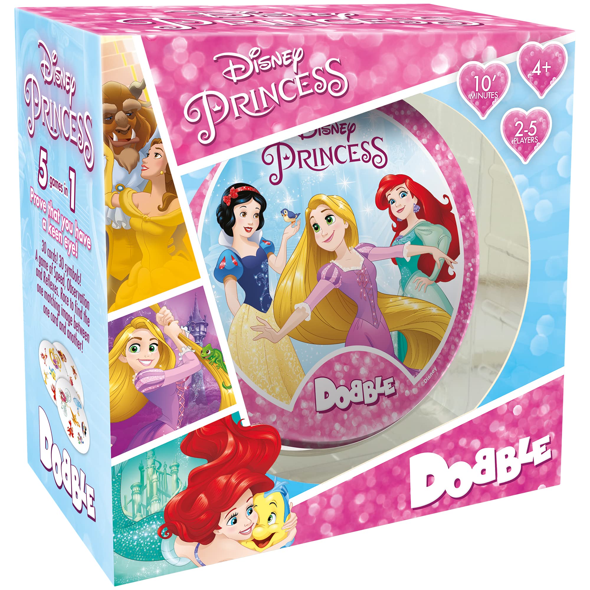 Asmodee | Dobble Disney Princess | Card Game | Ages 6+ | 2-8 Players | 15 Minutes Playing Time