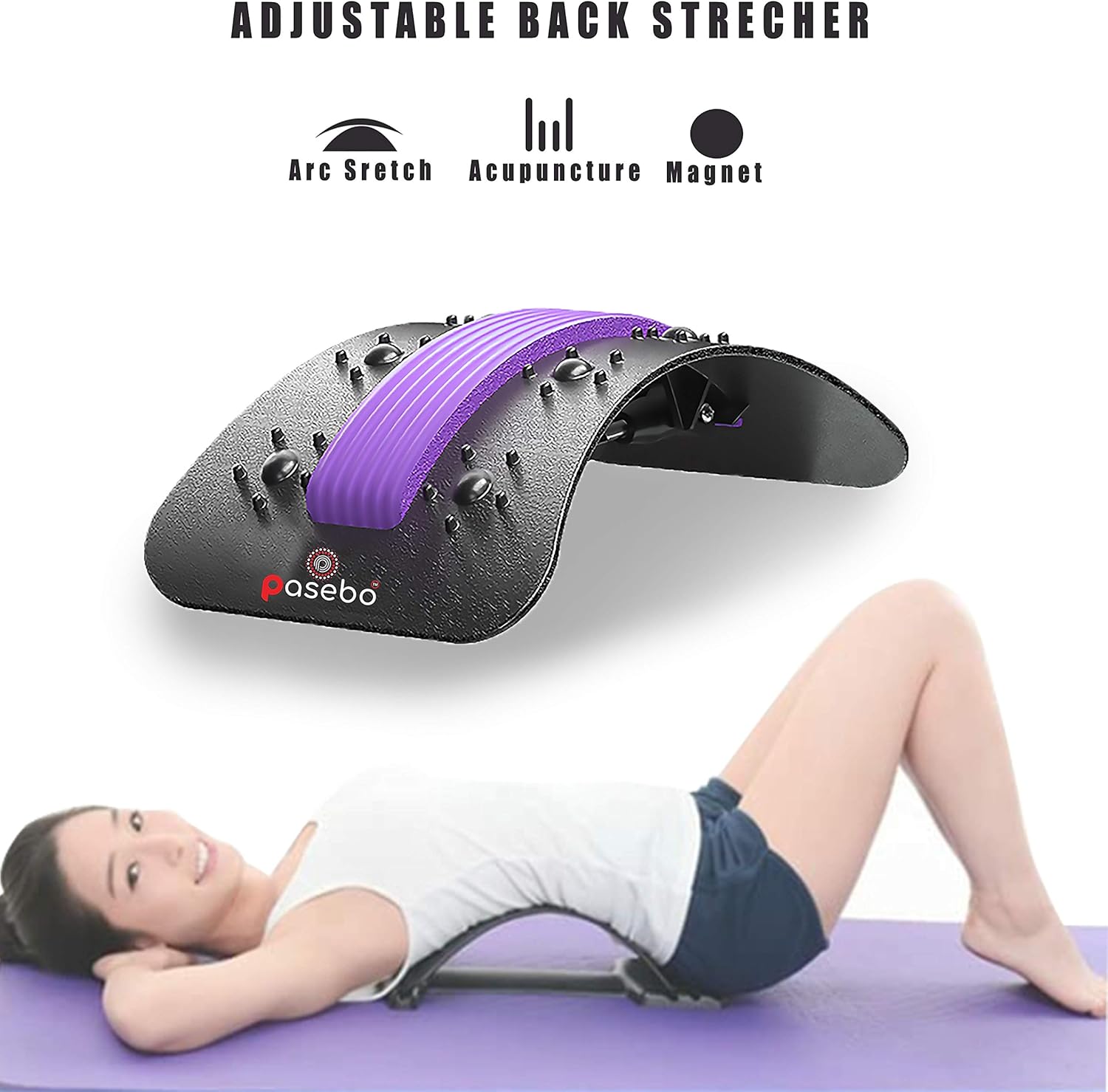 Back Stretcher Posture Corrector- Back Pain Relief Lumbar Support Upgraded Adjustable Back Cracking Device for Lower Upper Back Muscle Spine Sciatica Pain Relief Back Massaging for Men Women: Health & Personal Care