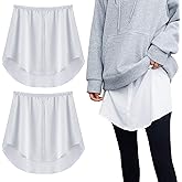 2 Pcs Shirt Extender for Women Adjustable Layering Fake Top Lower Sweep Shirt Half Length Skirt