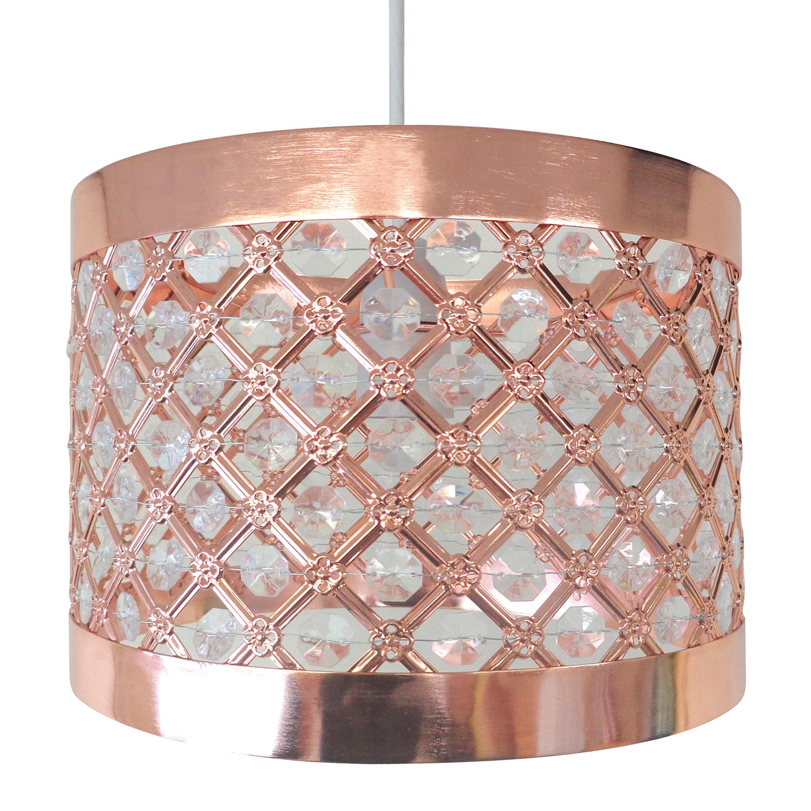 Moda Sparkly Ceiling Pendant Light Shade Fitting, Metal, Copper