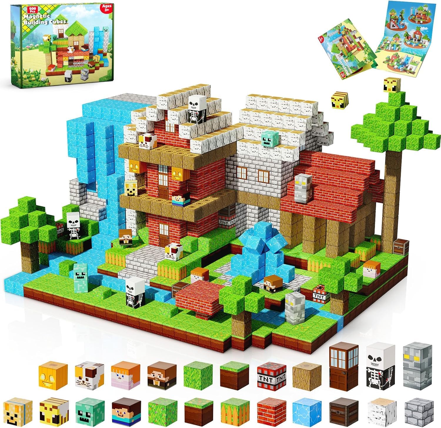 ToyUnited 200PCS Magnetic Blocks - Magnetic Building Blocks, Magnet Cubes Game, Stacking Forest Set, STEM Montessori Sensory Stacking Toys for Kids, Birthday Gifts for Boys and Girls Age 3+ Years Old Image ToyUnited 200PCS Magnetic Blocks - Magnetic Building Blocks, Magnet Cubes Game, Stacking Forest Set, STEM Montessori Sensory Stacking Toys for Kids, Birthday Gifts for Boys and Girls Age 3+ Years Old Image