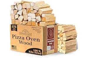 NEW ENGLAND COOKWOOD Toasted Oak 5 Inch Universal Cooking Firewood - 8 lbs. ~575cuin Premium Kiln Dried Cooking Wood for Grills, Smokers and Ooni, Solo, Bertello Pizza Ovens (Red and White Oak Hardwood)