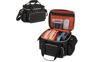 Damero DJ Cable File Bag with Detachable Dividers, Small Gig Cable Bag for Cords, DJ Gear, Sound Instrument and Accessories, Black