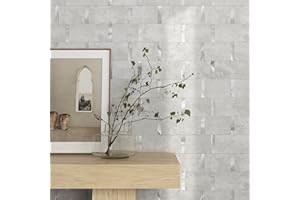 M MOFIT MOFIT Matte Kitchen Subway Tile Peel and Stick Backsplash Self-Adhesive Bathroom Wall Tiles Waterproof 3D Metal and Marble Mosaic Panels Heat Resistant Fireplace(Cement Grey 5Tiles)